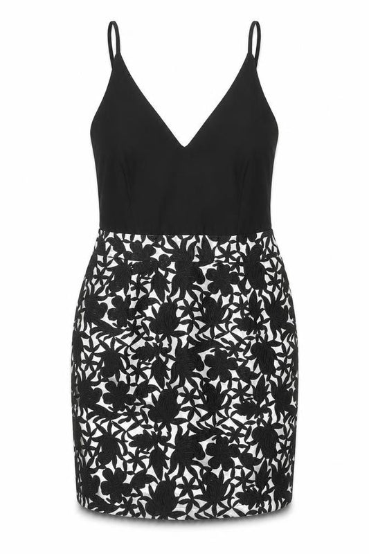 AX Women's Black Floral Slip Dress UK Size 12