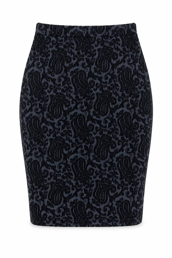 Warehouse Women's Black Paisley Pencil Skirt Size 8