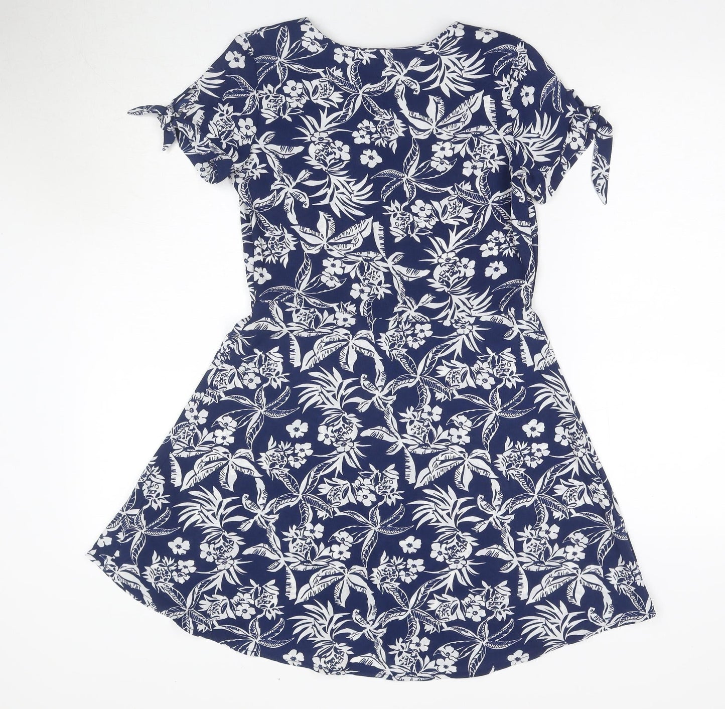 John Lewis Girls Floral Blue Short Sleeve Dress - 12 Years