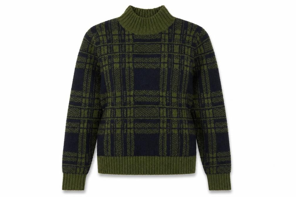 Oasis Women's Green Check Knit Pullover Jumper S