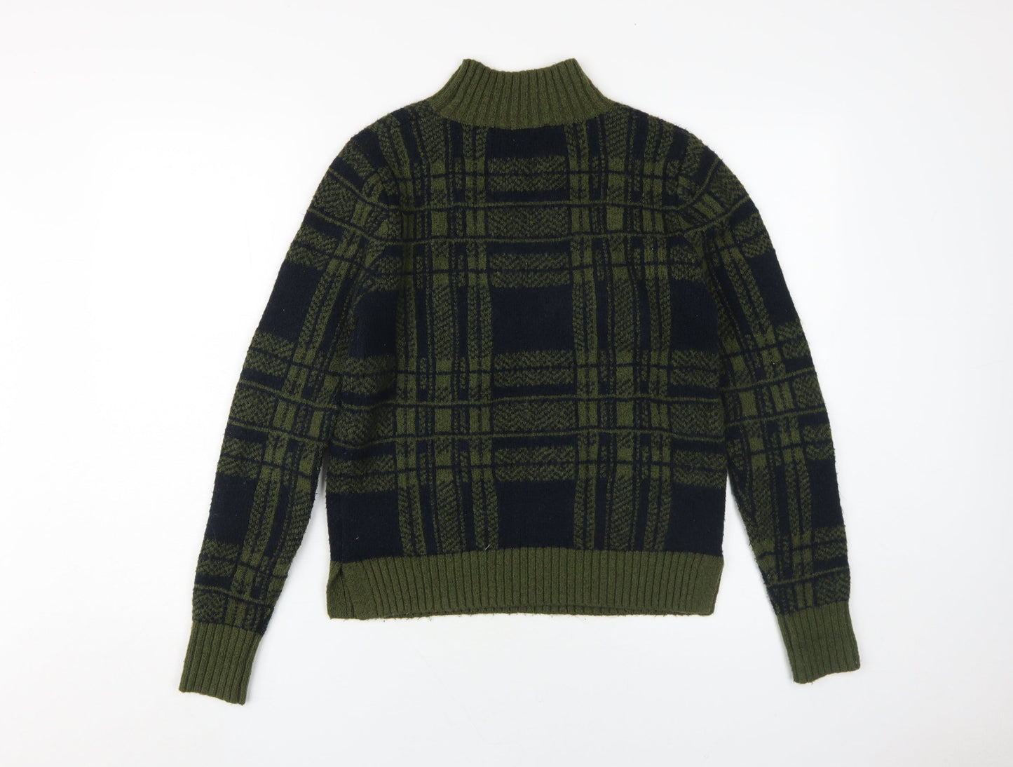 Oasis Women's Green Check Knit Pullover Jumper S