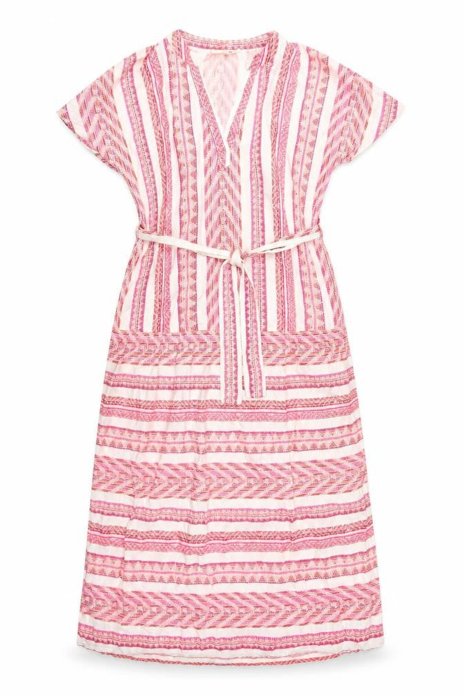 Next Women's Pink Striped Kaftan Dress Size S