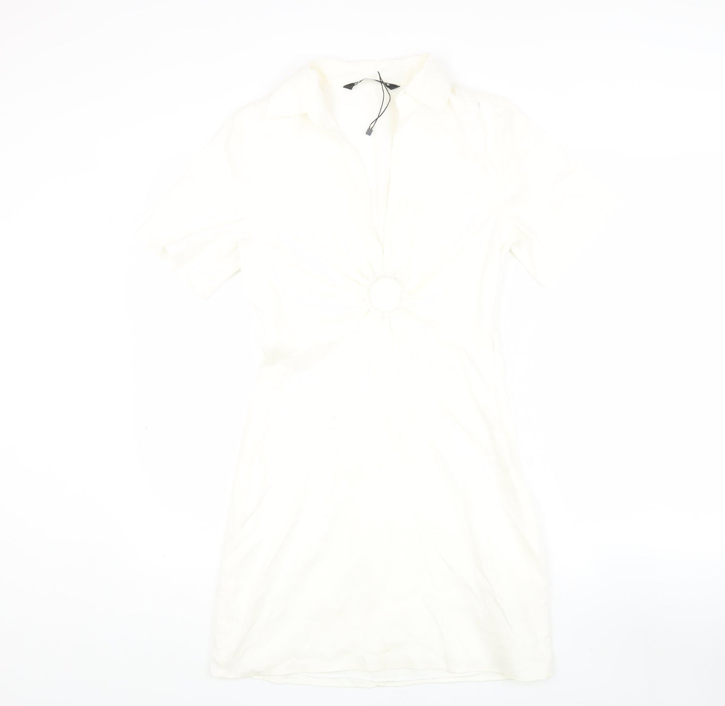 Zara Women's Ivory Short Sleeve Dress