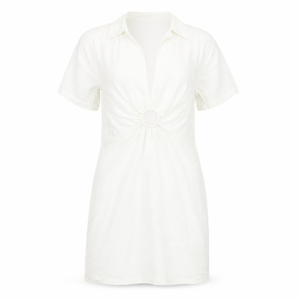 Zara Women's Ivory Short Sleeve Dress