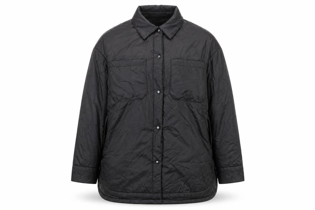 Zara Men's Black Puffer Jacket M Snap Closure Casual