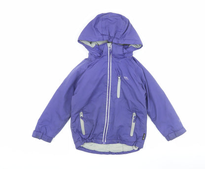 Additional front view of Trespass girls’ purple puffer jacket 2-3 waterproof