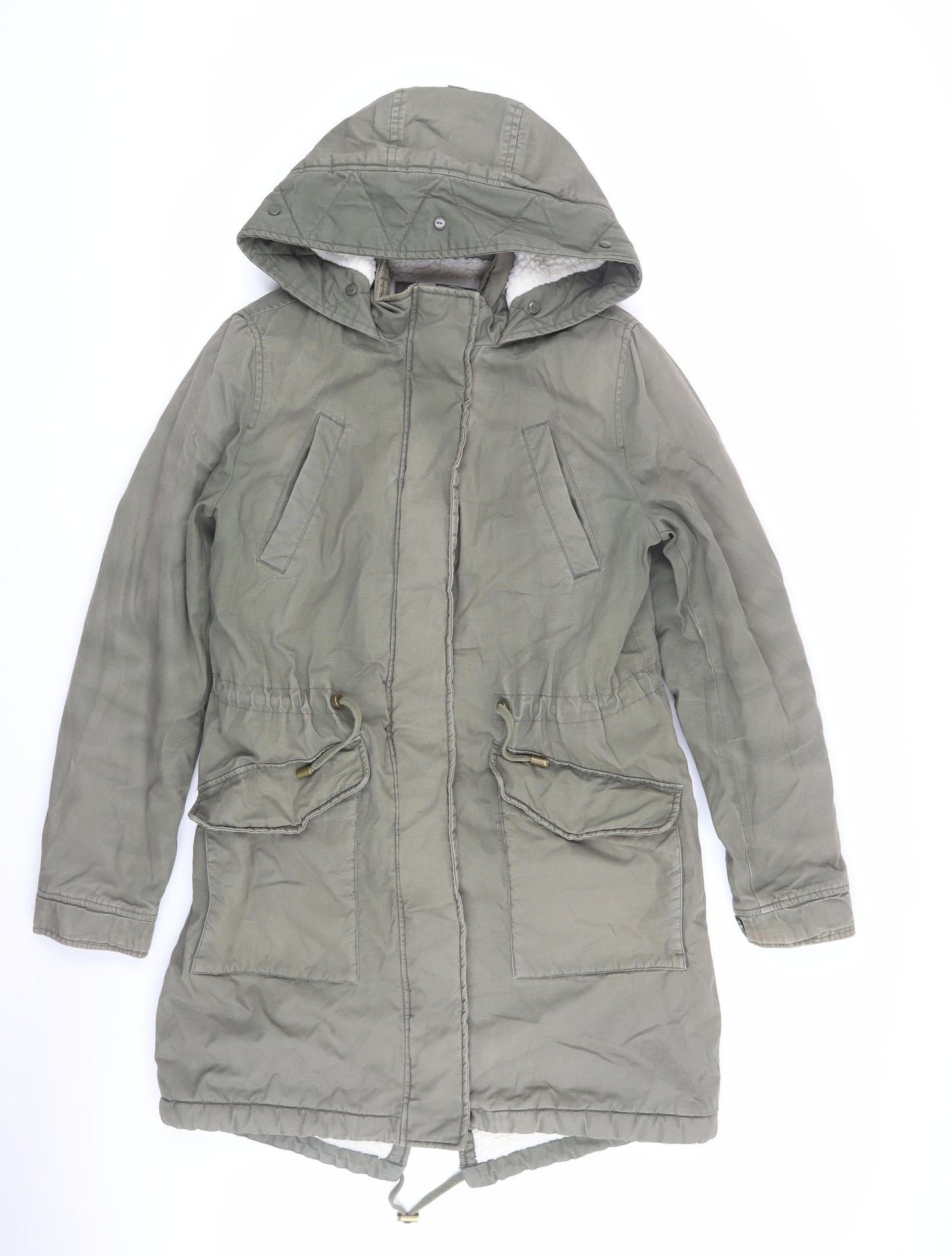 Marks and Spencer Women's Green Parka Size 10 with Hood