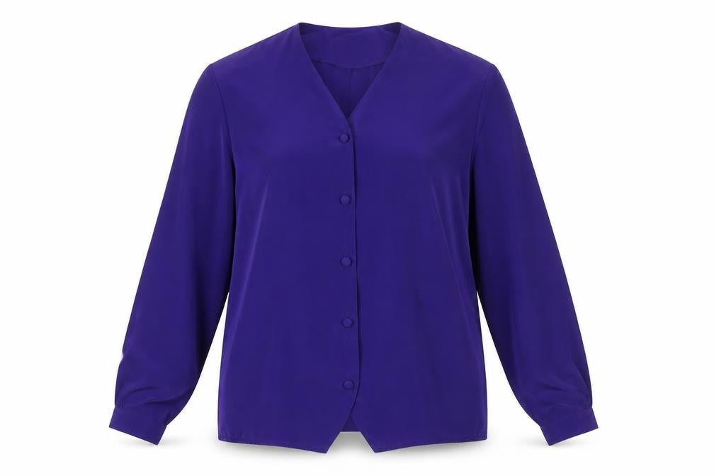 Alexon Women's Purple Blouse, Size 10, V-Neck, Long Sleeve
