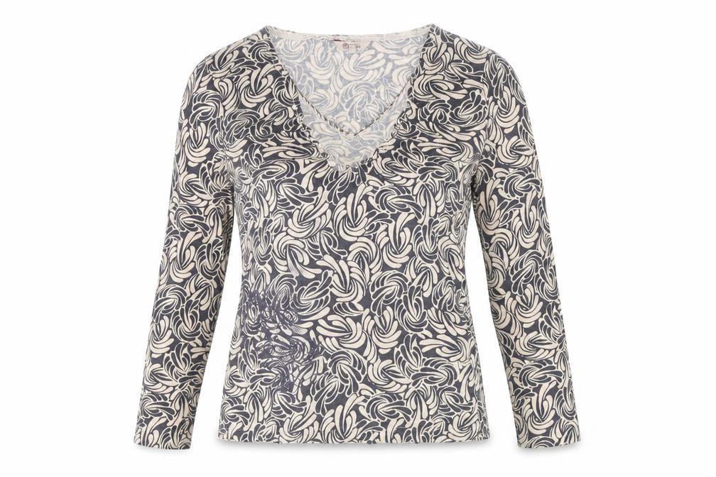 Fat Face Women's Beige Geometric Tunic Blouse Size 12