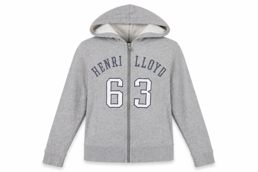 Henri Lloyd Unisex Grey Full Zip Hoodie Size 2