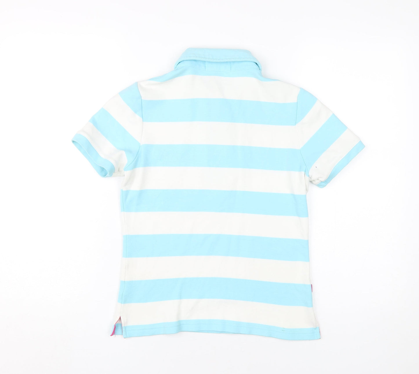 Viyella Women's Blue Striped Polo Shirt Short Sleeve