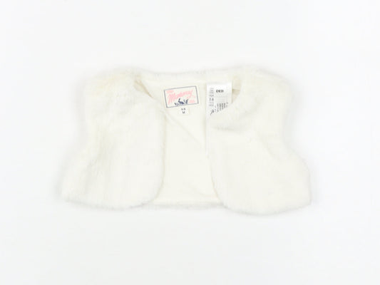Mandamay Girls' White Waistcoat 3-6 Months Sleeveless Casual