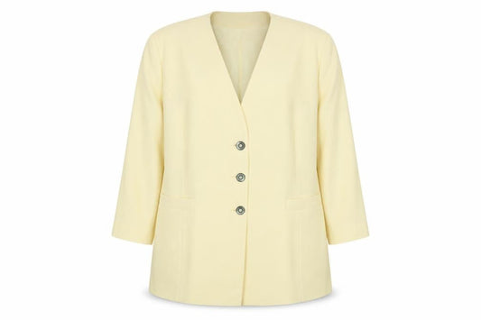 Jacques Vert Beige Plus Size Women's Blazer - Classic Fit