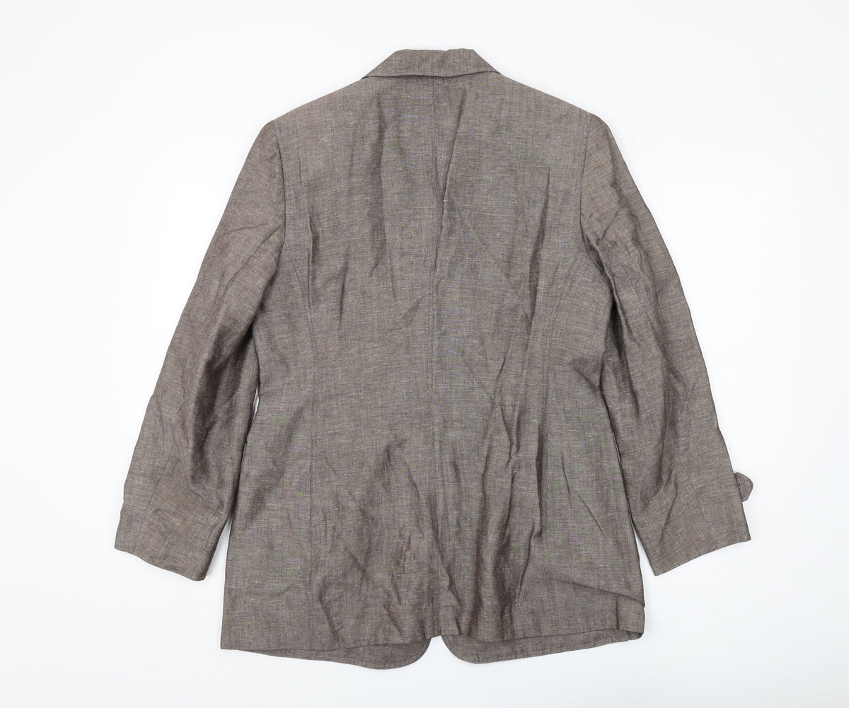 Windsmoor Brown Women's Blazer, Size 10, Linen Blend