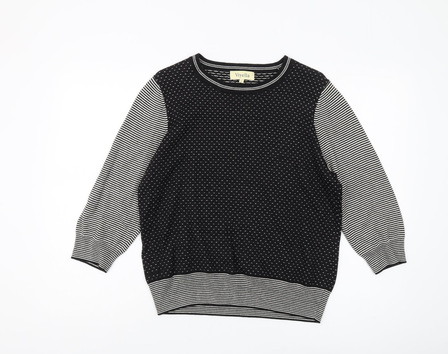 Viyella Women's Black Polka Dot Pullover Jumper L