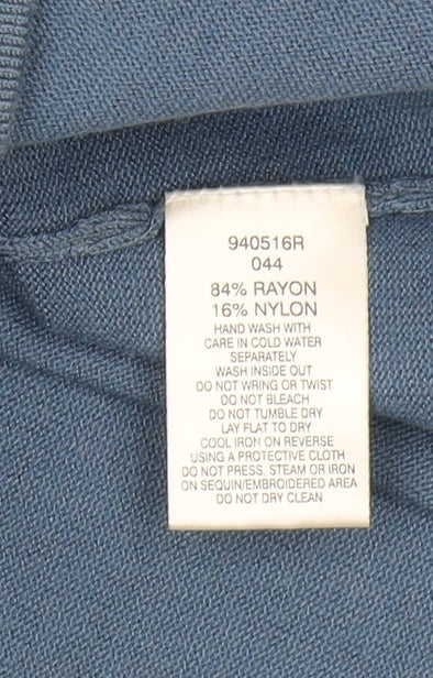 Viyella Women's Blue Embroidered Pullover Jumper L