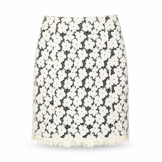 Viyella Women's Ivory Lace Floral Skirt - Size 8