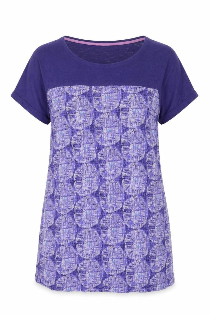 White Stuff Women's Purple Geometric T-Shirt Size 12