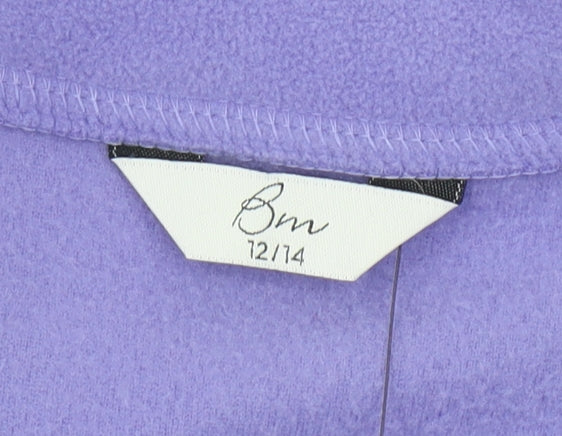 Bm Womens Purple Basic Jacket Size 12/14 Collared Casual
