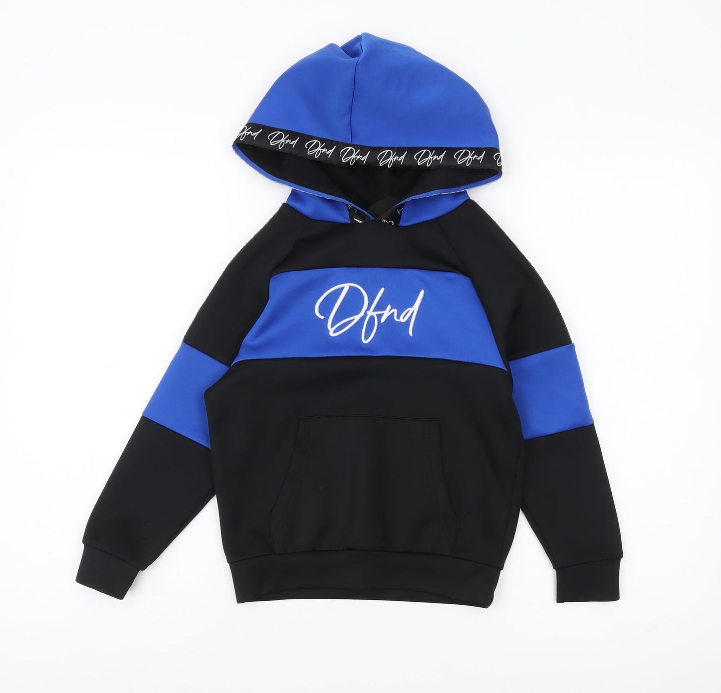 DFND Boys Black Blue Pullover Hoodie Size 7-8