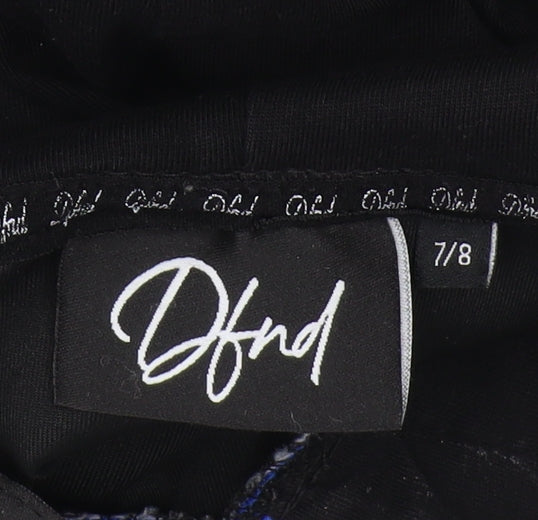 DFND Boys Black Blue Pullover Hoodie Size 7-8