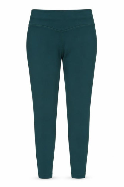 Front view of Dunnes Women's Green Leggings, Medium, Active