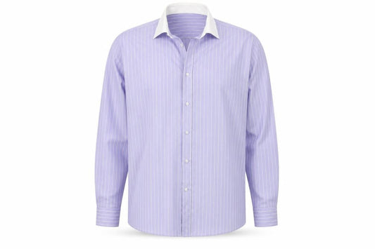Dehavilland Men's Purple Striped Long Sleeve Shirt
