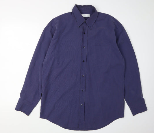 Marks and Spencer Men's Purple Long Sleeve Shirt
