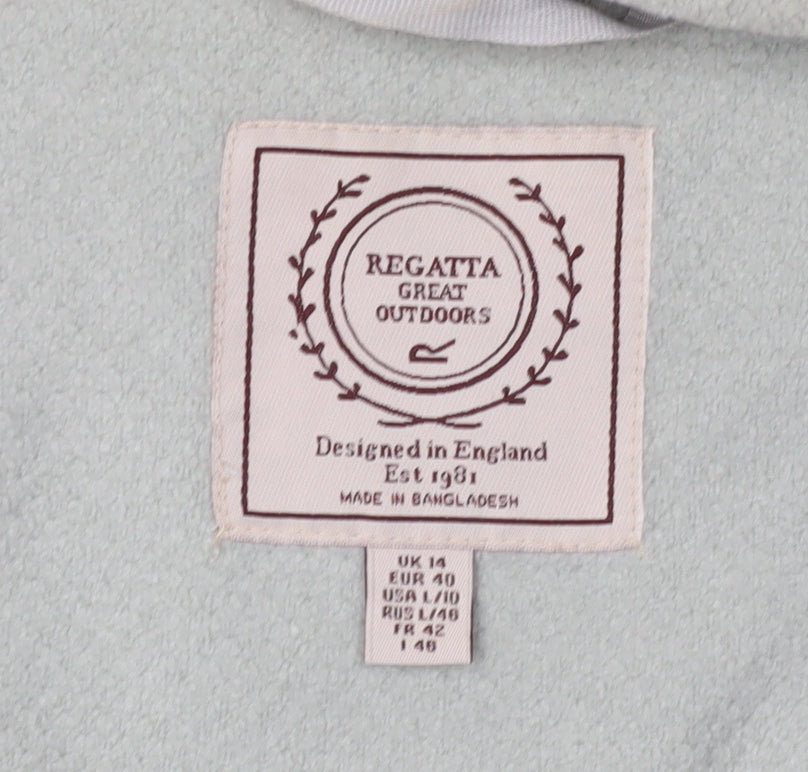 Regatta Women's Grey Hooded Fleece Jacket Size 14