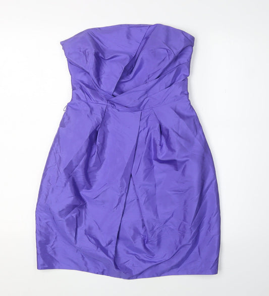 Belle by Oasis Women's Purple Silk Pencil Dress Size 12