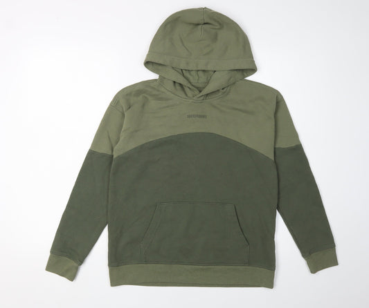 Abercrombie Kids Boys Green Colourblock Pullover Hoodie 11-12Y