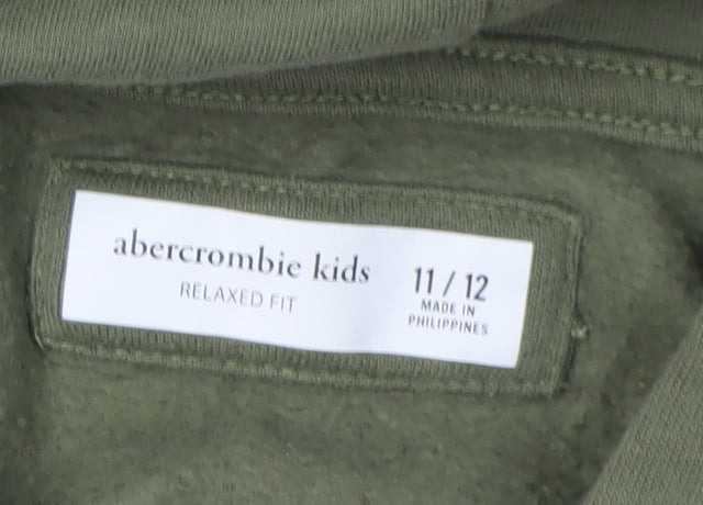Abercrombie Kids Boys Green Colourblock Pullover Hoodie 11-12Y