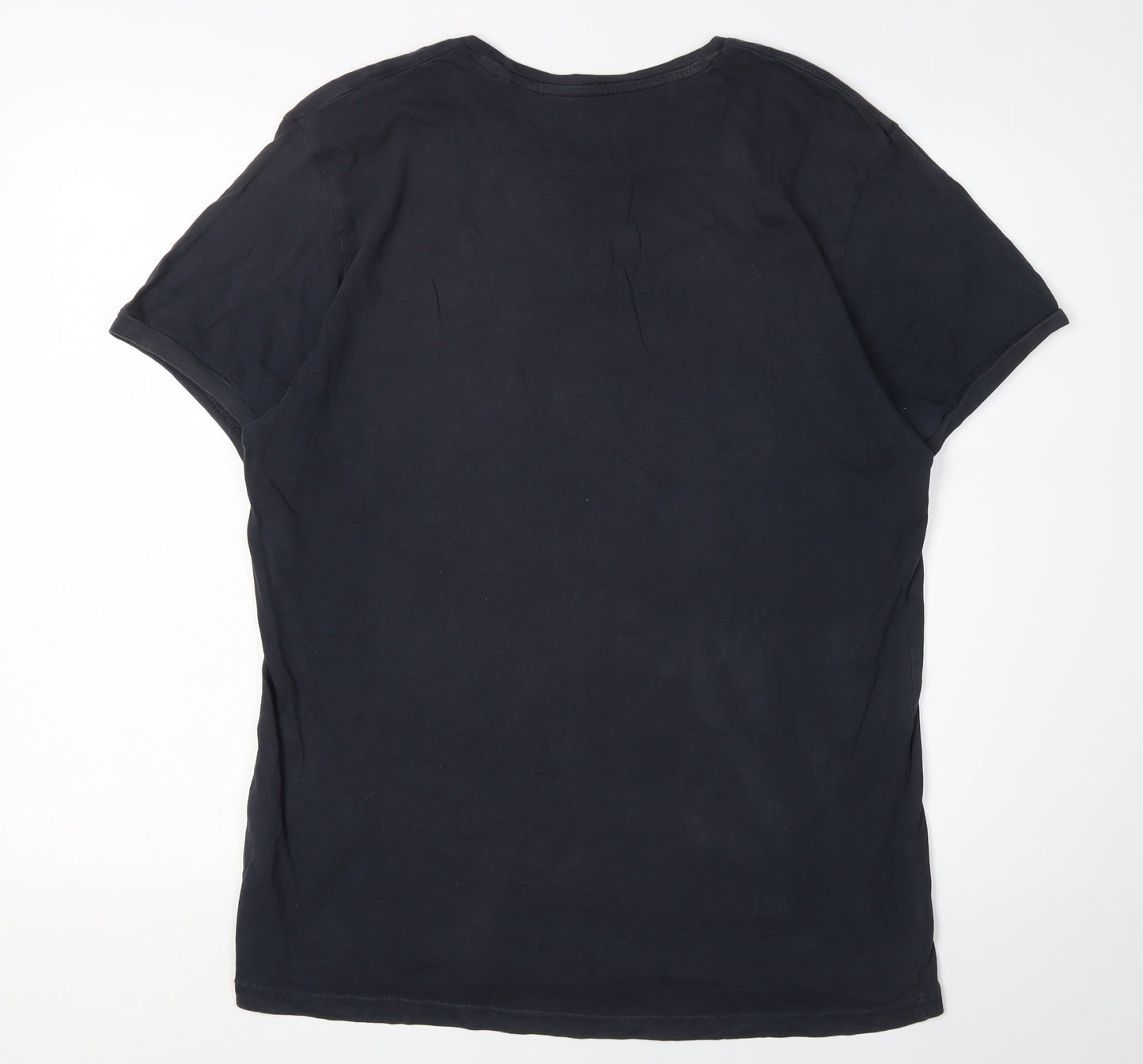 Firetrap Men's Black Crew Neck T-Shirt, Size L, Regular Fit