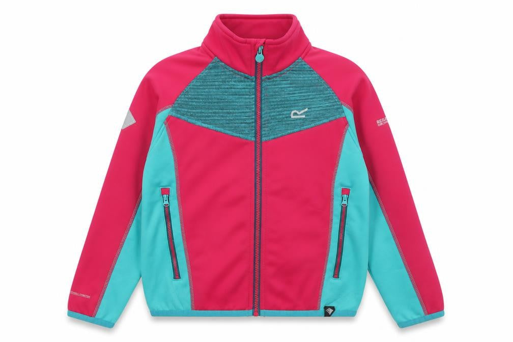 Regatta Girls Pink Blue Soft Shell Jacket 9-10 Years