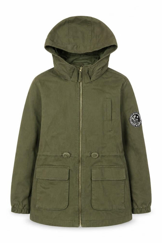 H&M Girls Green Parka Coat 10 Years Long Hooded