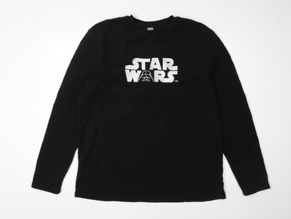 Additional front view of Star Wars Men's Black XL Logo Pyjama Top
