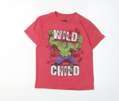 Preloved Marvel Boys Red Hulk Graphic T-Shirt 7 Years - Front