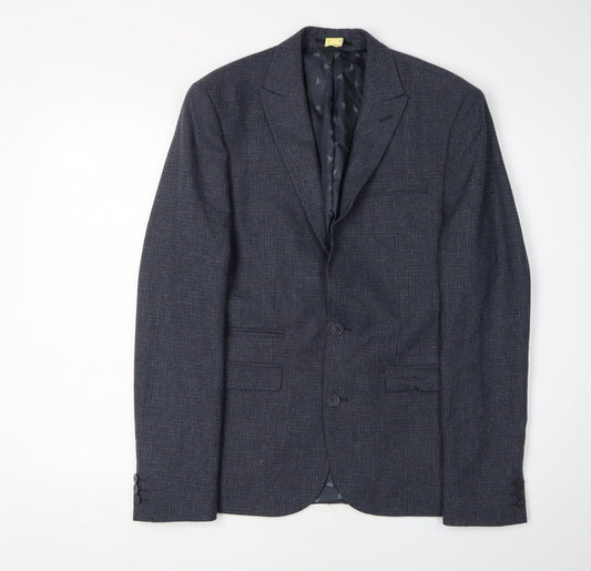 ASOS Men's Blue Check Slim Fit Blazer, Size 38