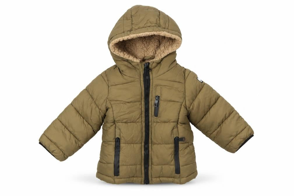DKNY Boys Brown Puffer Jacket Nylon 24 Months