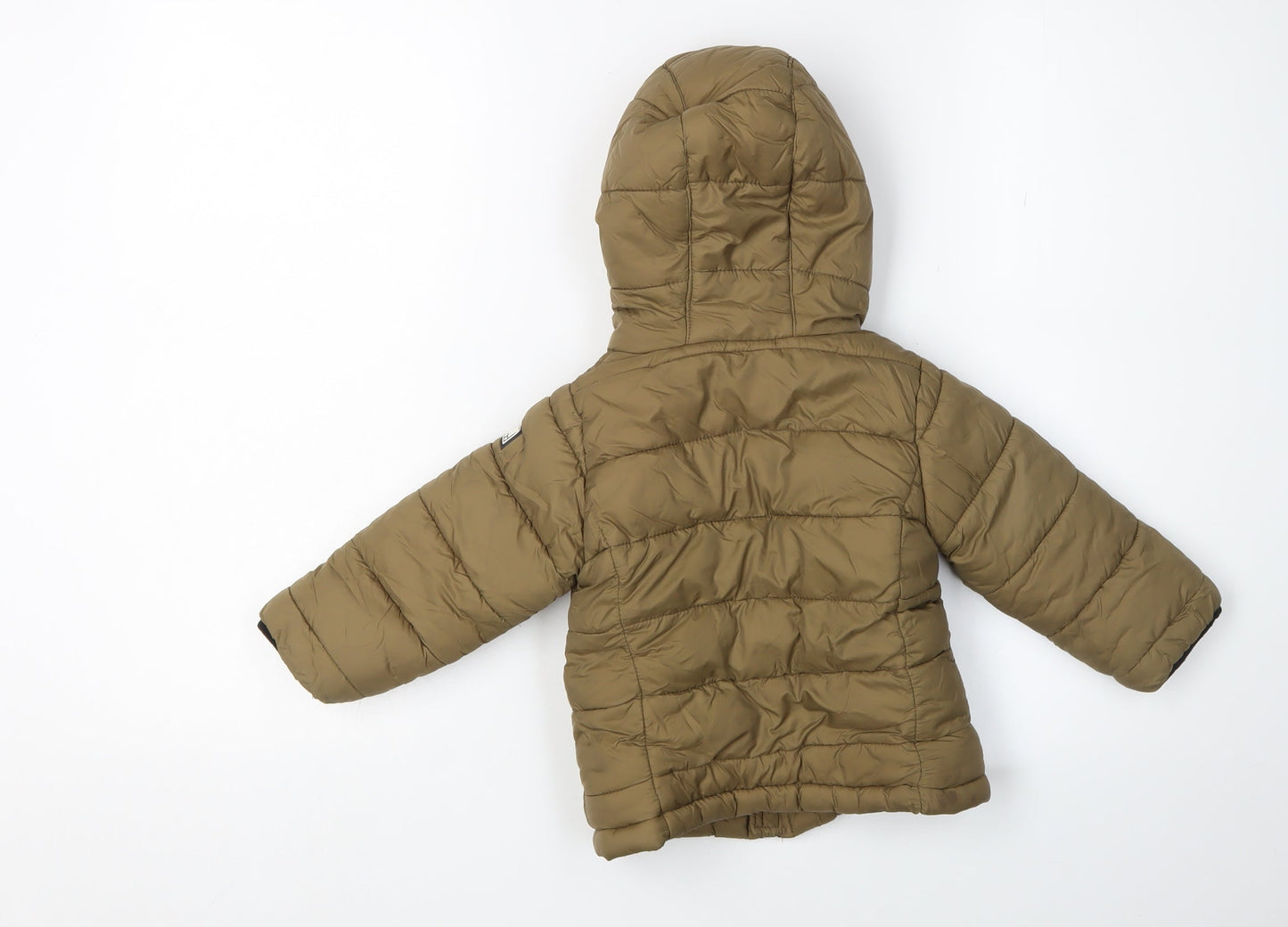 DKNY Boys Brown Puffer Jacket Nylon 24 Months