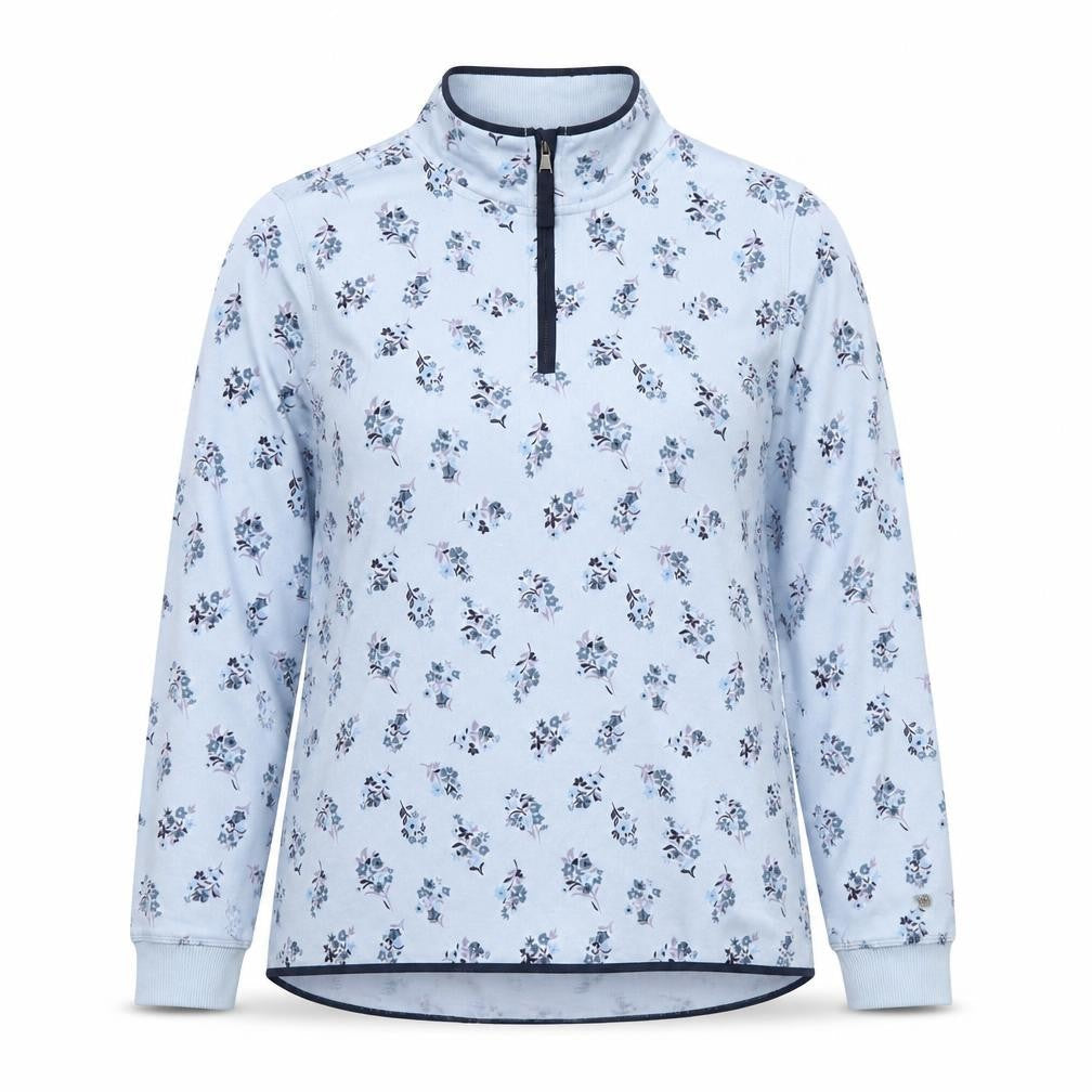 WoolOvers Women's Blue Floral Sweatshirt S