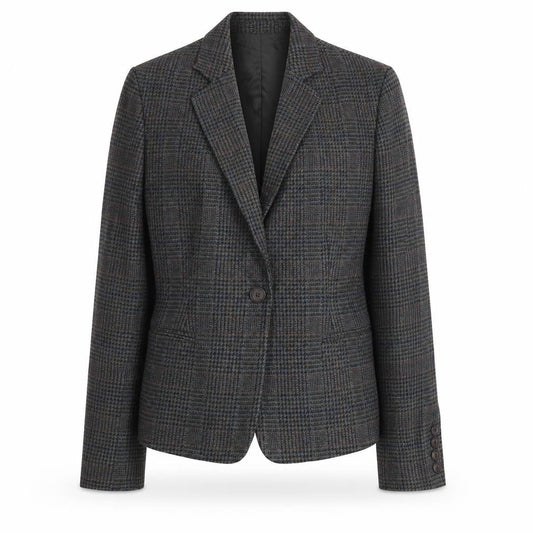 Jigsaw Women's Grey Check Suit Jacket, Size 10