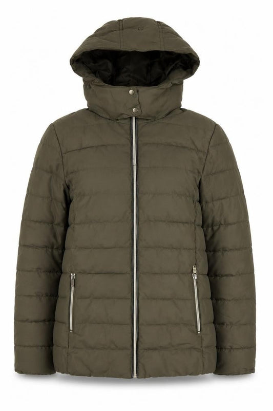 New Look Women's Green Puffer Jacket Size 10