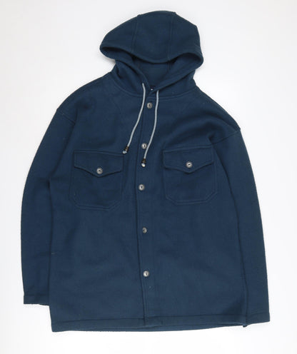 Evolution Men's Blue Hooded Fleece Jacket, Size S