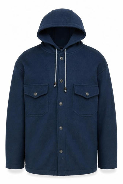 Evolution Men's Blue Hooded Fleece Jacket, Size S
