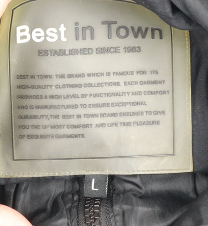 Best in Town Men's Black Regular Fit Jacket L