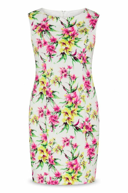 Viyella Petites Floral Sheath Dress Size 8, Multicoloured