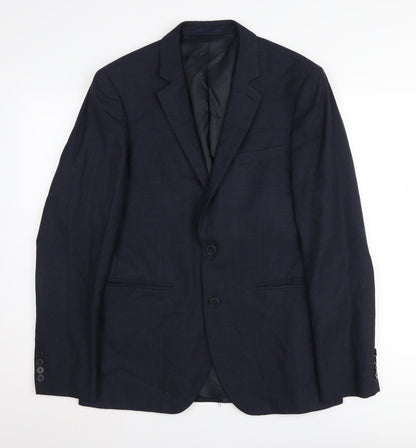 Additional front view of Jaeger Men's Blue Blazer, size 40R, Regular Fit