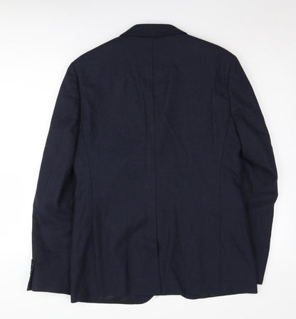 Back view of Jaeger Men's Blue Blazer, size 40R, Regular Fit