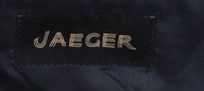 Brand and care label for Jaeger Men's Blue Blazer, size 40R, Regular Fit